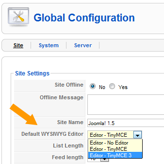 Setting TinyMCE 3 in Global Configuration