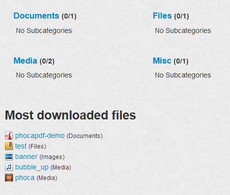 Phoca Download Categories View