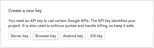 Google Maps API - create browser key