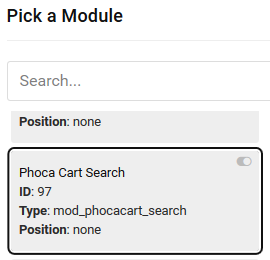 Phoca Premiere - select search module