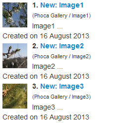 Phoca Gallery Search Plugin - search outcomes - small thumbnails