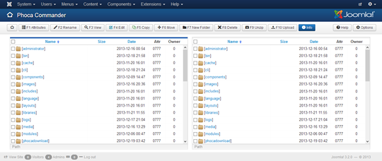 Phoca Commander - dual panel file manager